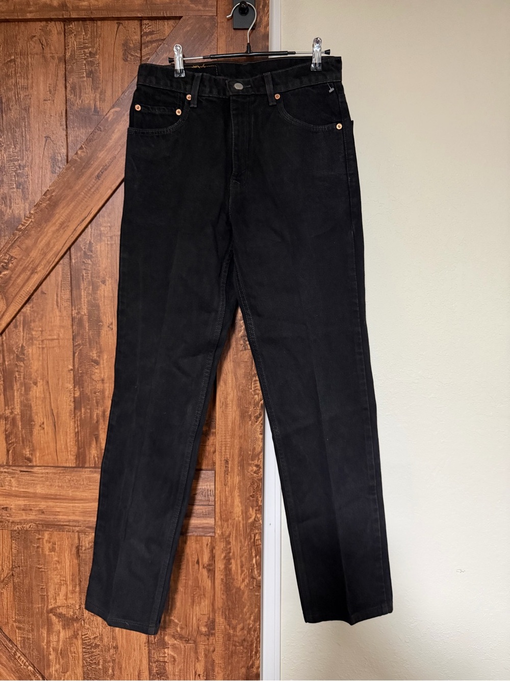 90’s  Men Levi's Black 505 Regular Fit Straight Leg Jeans 30x34 Made in USA